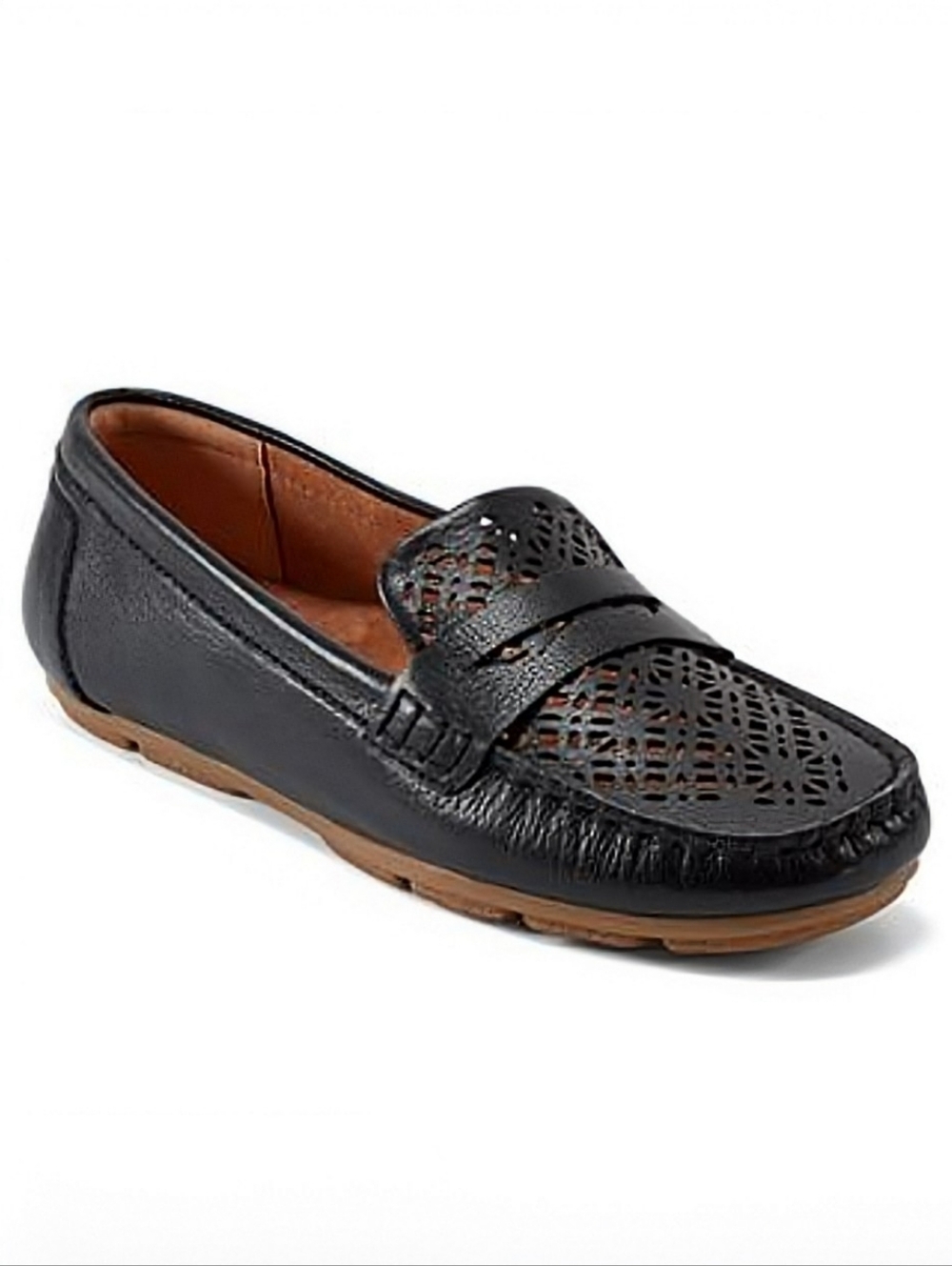 Earth Brand Remi Genuine Leather Loafers Black Shoes Slip On Size 8